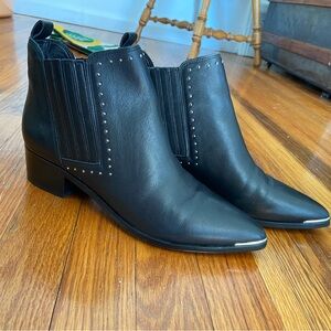 Marc Fisher Black Studded Ankle Booties